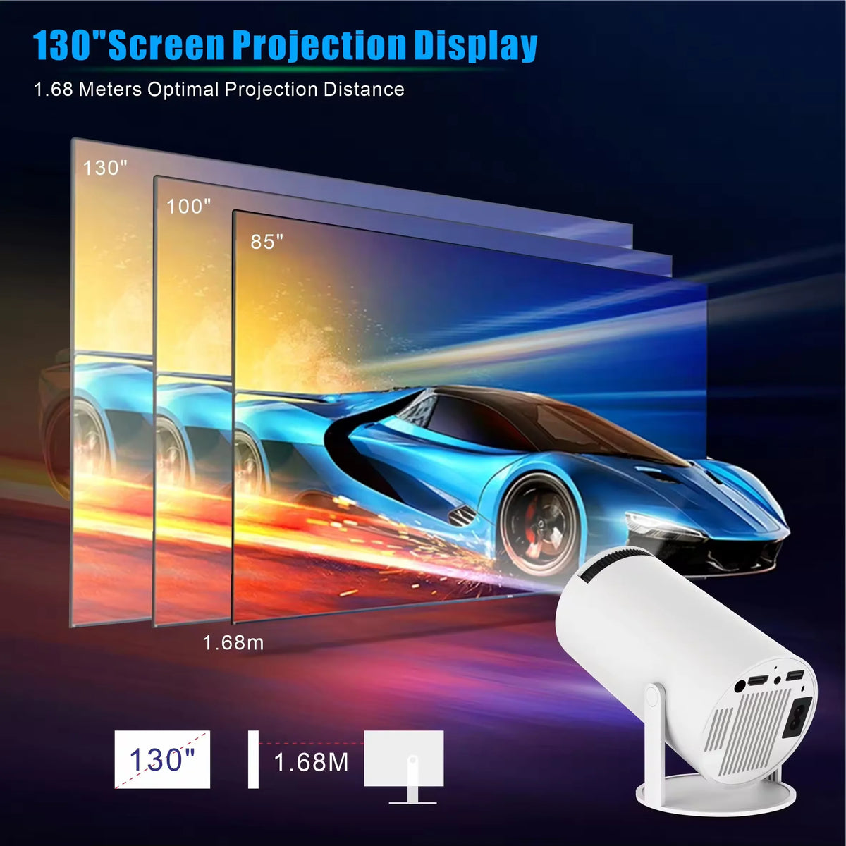HY300 Pro Portable Mini Projector 1080P HD