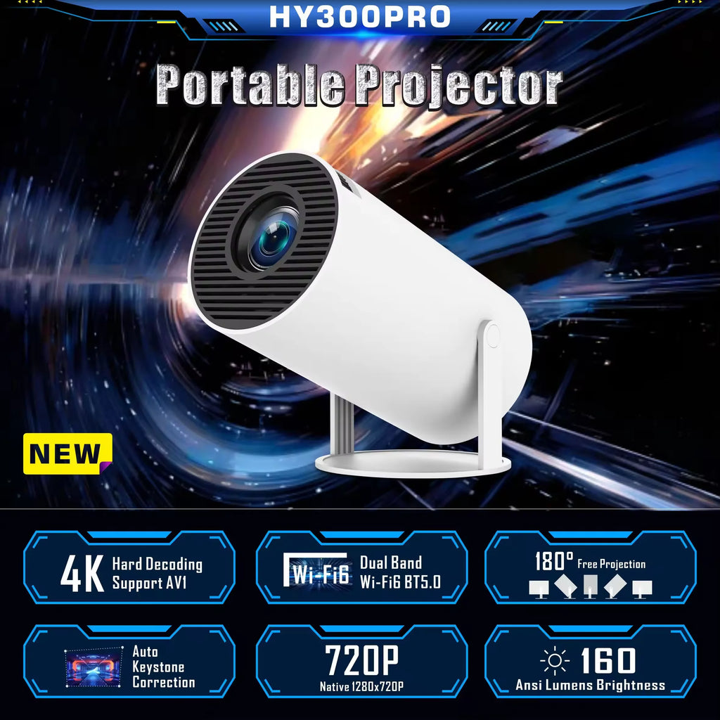 HY300 Pro Portable Mini Projector 1080P HD
